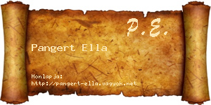 Pangert Ella névjegykártya
